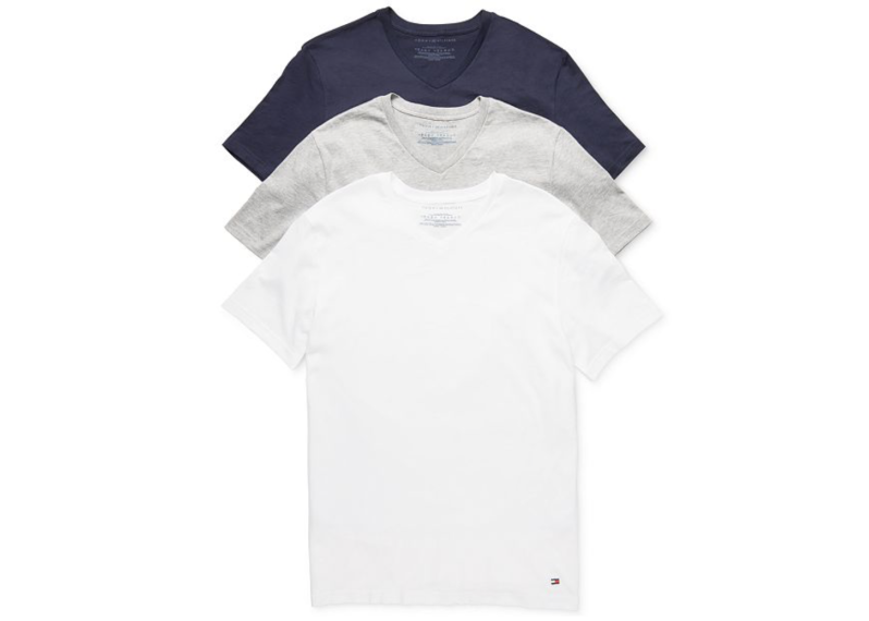 Tommy Hilfiger Men's Classic V Neck 3 Pack Undershirts 09TVN01Multi